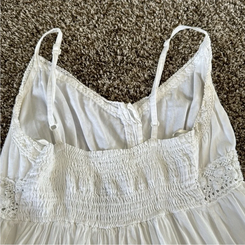 Bohemian Boho White Maxi Peasant Dress Size Small - Picture 5 of 8